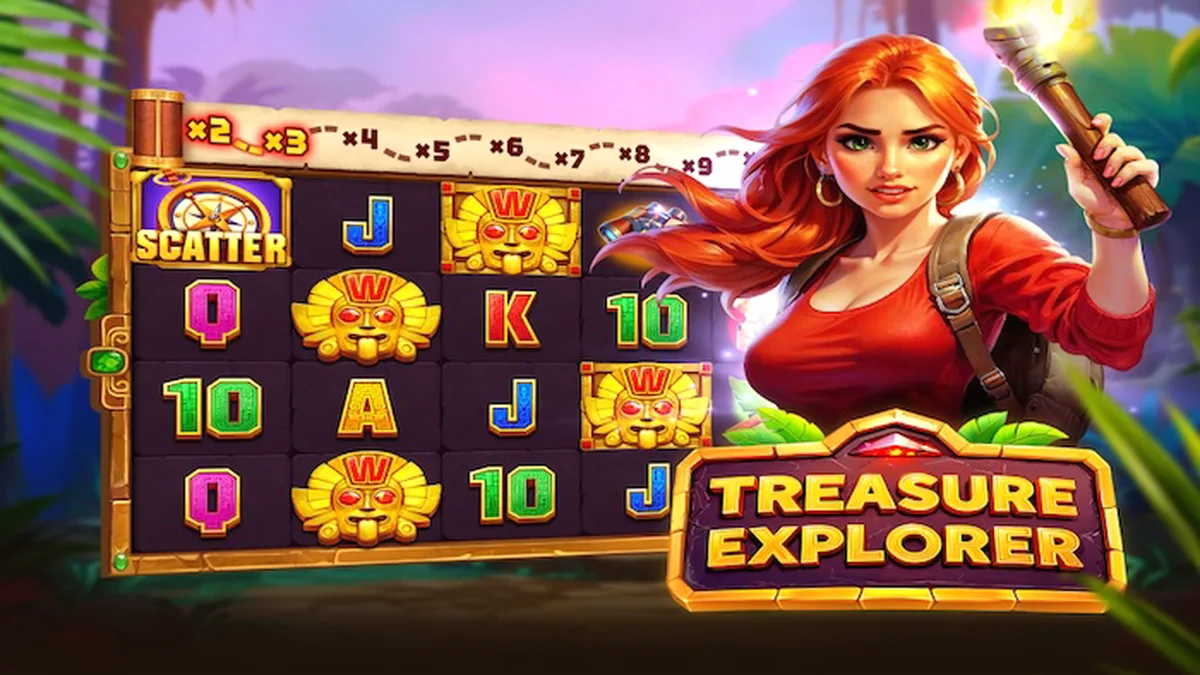 Cena da selva asteca com a exploradora Laura Loot em Treasure Explorer